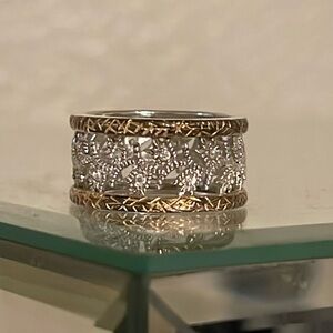 Gold plated and sterling ring